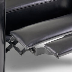 Club Recliner, 27 in Wide, Black Faux Leather with Matte Black Legs