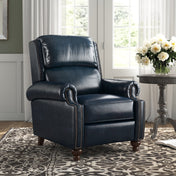 Club Recliner, Genuine Leather in Navy
