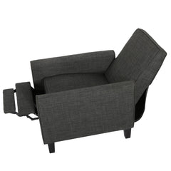 Club Recliners, Set of Two, Gray Polyester Fabric