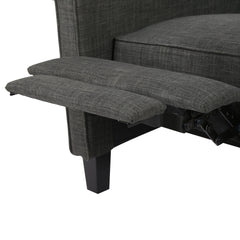 Club Recliners, Set of Two, Gray Polyester Fabric