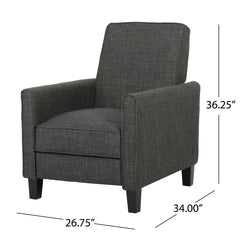Club Recliners, Set of Two, Gray Polyester Fabric