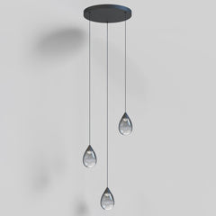 Cluster Pendant Light, 3-Light, Matte Black with Smoke Glass Shades