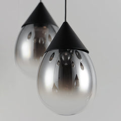 Cluster Pendant Light, 3-Light, Matte Black with Smoke Glass Shades