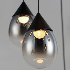 Cluster Pendant Light, 3-Light, Matte Black with Smoke Glass Shades