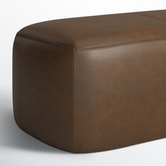 Cocktail Ottoman, 43 in Wide with Cocoa Brown Leather