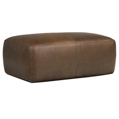 Cocktail Ottoman, 43 in Wide with Cocoa Brown Leather
