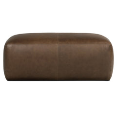 Cocktail Ottoman, 43 in Wide with Cocoa Brown Leather