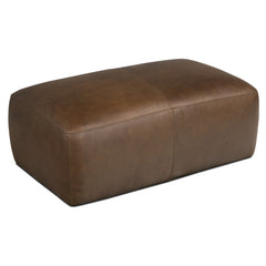 Cocktail Ottoman, 43 in Wide with Cocoa Brown Leather