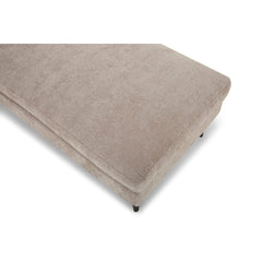 Cocktail Ottoman, Rectangular, Latte Chenille with Black Wood Legs