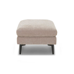 Cocktail Ottoman, Rectangular, Latte Chenille with Black Wood Legs