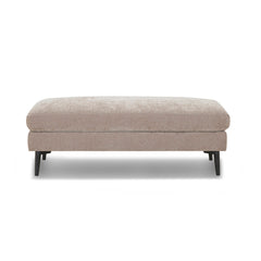 Cocktail Ottoman, Rectangular, Latte Chenille with Black Wood Legs