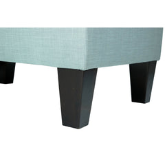 Cocktail Ottoman with Sea Mist Upholstery and Espresso Wood Legs