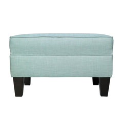 Cocktail Ottoman with Sea Mist Upholstery and Espresso Wood Legs