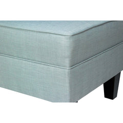 Cocktail Ottoman with Sea Mist Upholstery and Espresso Wood Legs