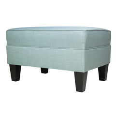 Cocktail Ottoman with Sea Mist Upholstery and Espresso Wood Legs