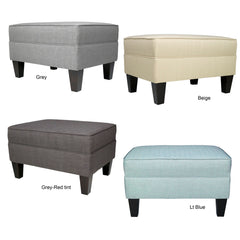 Cocktail Ottoman with Sea Mist Upholstery and Espresso Wood Legs