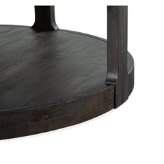 Cocktail Table, 40 in Round, Black with Storage Shelf