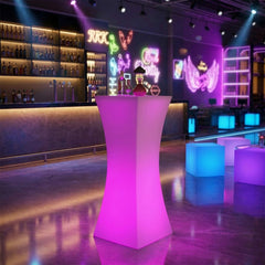 Cocktail Table, Slim LED with Purple and Blue Top