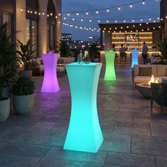 Cocktail Table, Slim LED with Purple and Blue Top