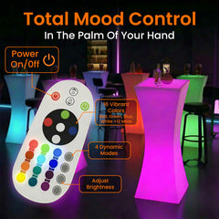 Cocktail Table, Slim LED with Purple and Blue Top