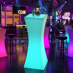 Cocktail Table, Slim LED with Purple and Blue Top