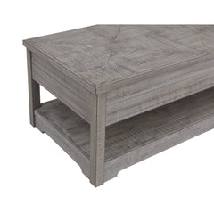 Cocktail Table, Solid Pine in Gray with Lift-Top Storage