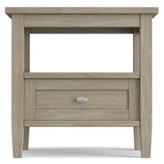 Coffee and End Table Set, Solid Wood in Distressed Gray Finish