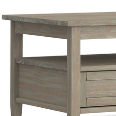 Coffee and End Table Set, Solid Wood in Distressed Gray Finish