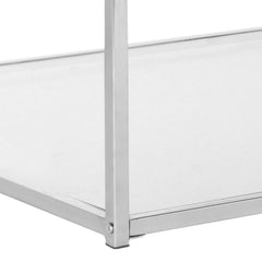 Coffee Table, 35.4 in Square, White Top with Chrome Base