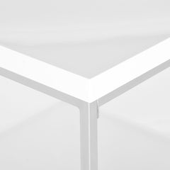 Coffee Table, 35.4 in Square, White Top with Chrome Base