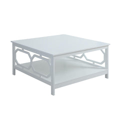 Coffee Table, 35.5-Inch Square, White with Storage