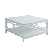 Coffee Table, 35.5-Inch Square, White with Storage