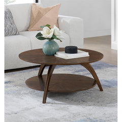 Coffee Table, 36 in Round with Lower Shelf