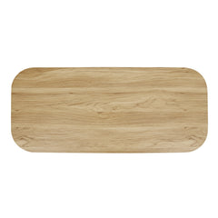 Coffee Table, 43.5 in, Terra Oak Engineered Wood, Black Steel Legs