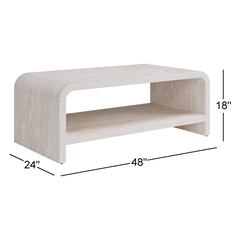 Coffee Table, 48-Inch Wide with Lower Shelf