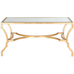 Coffee Table, Clear Glass Top, Wrought Iron Base