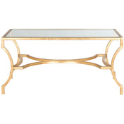 Coffee Table, Clear Glass Top, Wrought Iron Base