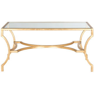 Coffee Table, Clear Glass Top, Wrought Iron Base