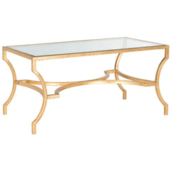Coffee Table, Clear Glass Top, Wrought Iron Base