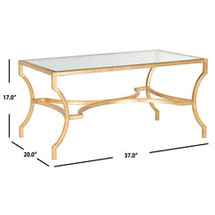 Coffee Table, Clear Glass Top, Wrought Iron Base