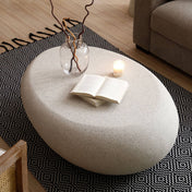 Coffee Table, Fiberglass Top, Cream, Free Form