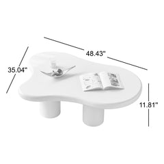Coffee Table, Free-Form Design with Four Cylindrical Legs in Brown