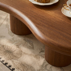Coffee Table, Free-Form Design with Four Cylindrical Legs in Brown