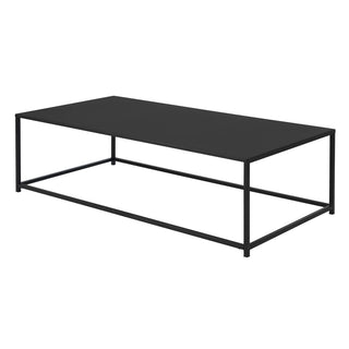 Coffee Table in Black Metal with Steel Base, 48 in Wide