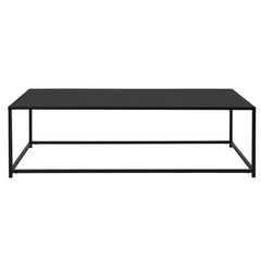 Coffee Table in Black Metal with Steel Base, 48 in Wide