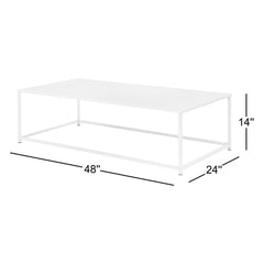 Coffee Table in Black Metal with Steel Base, 48 in Wide
