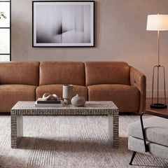 Coffee Table in Black Mother of Pearl with Sled Legs