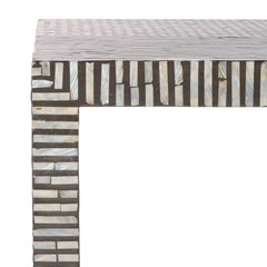 Coffee Table in Black Mother of Pearl with Sled Legs