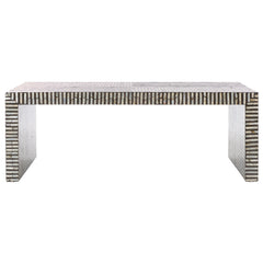 Coffee Table in Black Mother of Pearl with Sled Legs