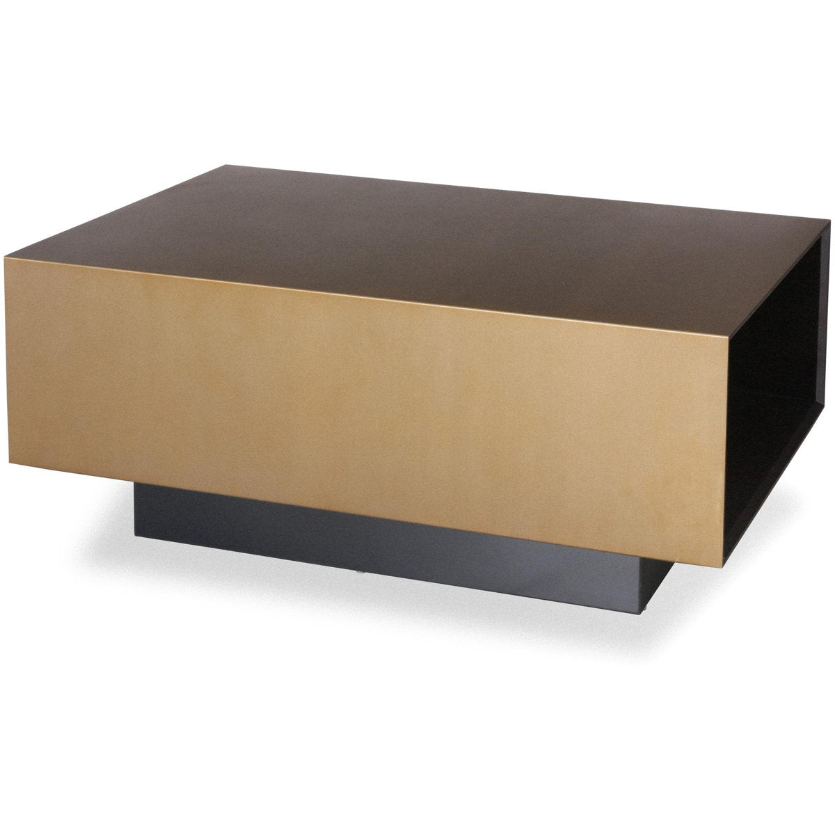 Coffee Table in Manufactured Wood, Dark Brown Top with Black Base